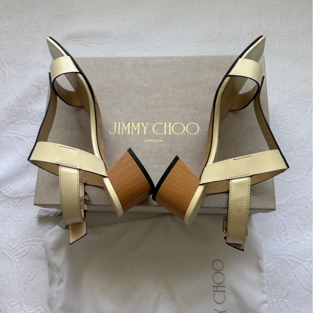 Jimmy Choo Jin Square Toe Sandals 45 mm size 37. - Picture 11 of 17